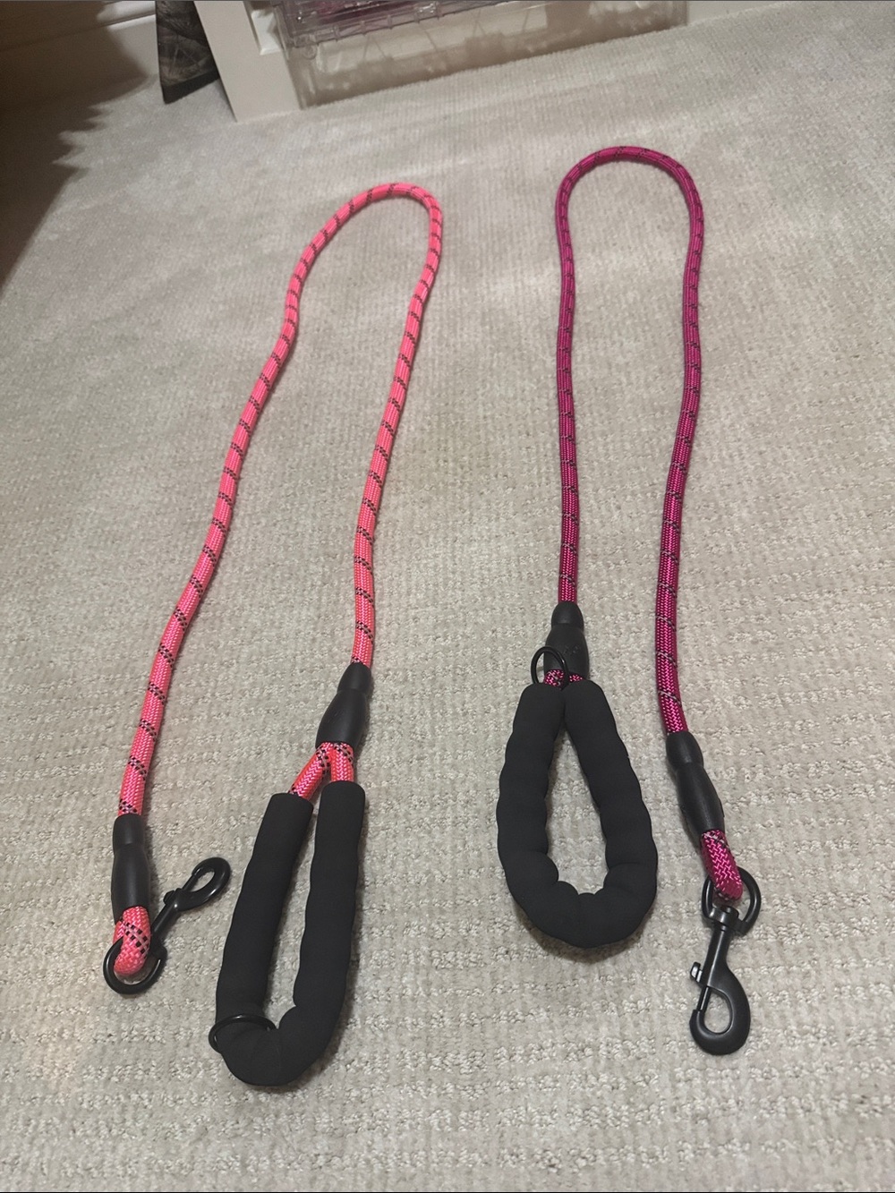 Pink Rope Dog Leash with Padded Handle - Pink (2)